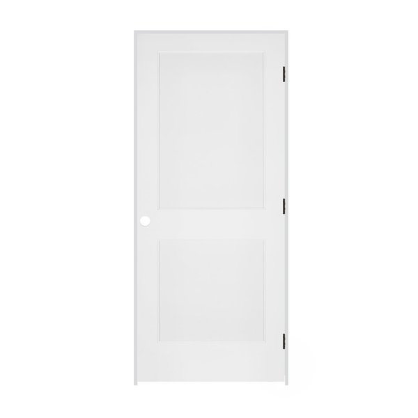 Codel Doors 24" x 80" x 1-3/8" Primed 2-Panel Interior Flat Panel Door with Ovolo Bead 7-1/4" LH Prehung Door 2068pri8082LH10B714